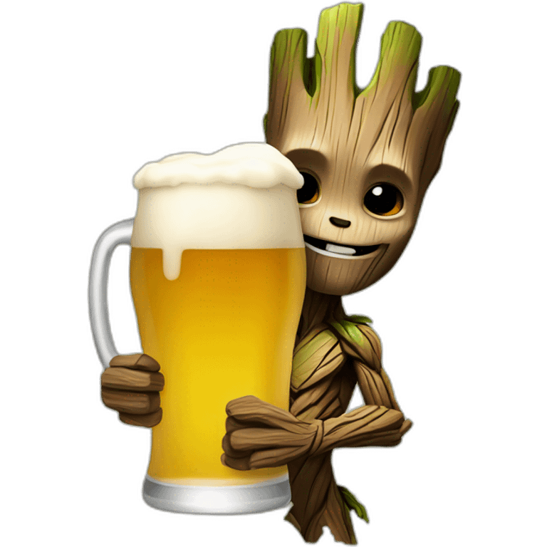 groot drinking beer emoji