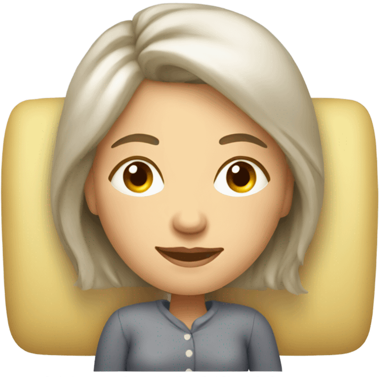 a russian woman resting on a sofa  emoji