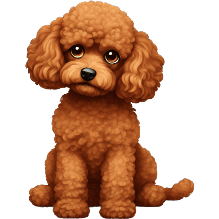 sad red toy poodle laying emoji