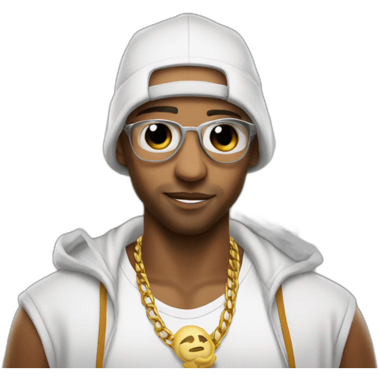 Booba rap with angel wings emoji