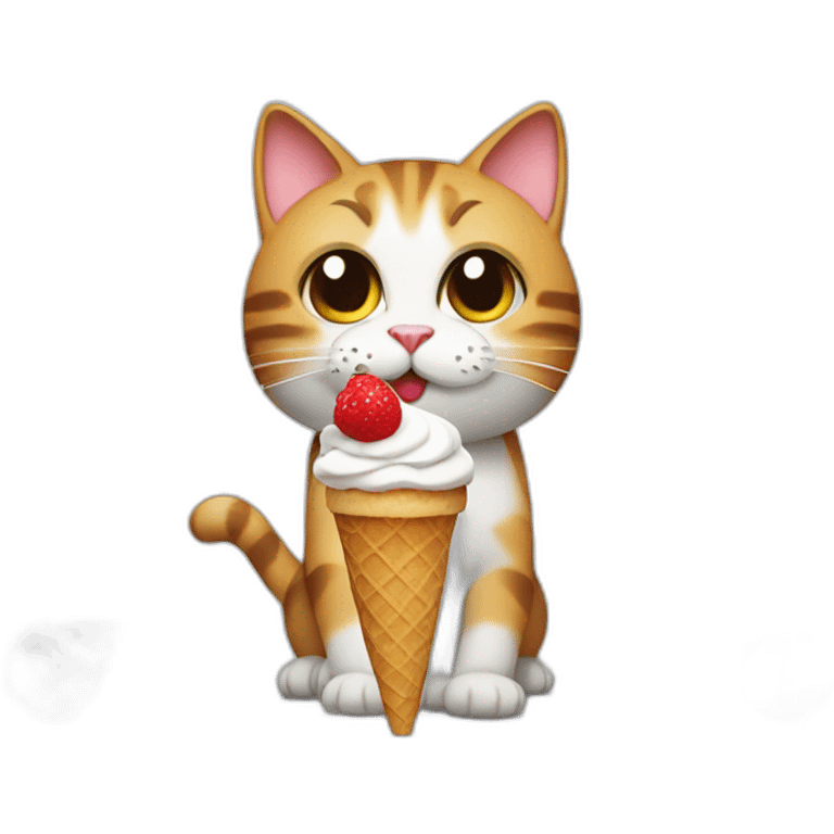 cat with icecream emoji