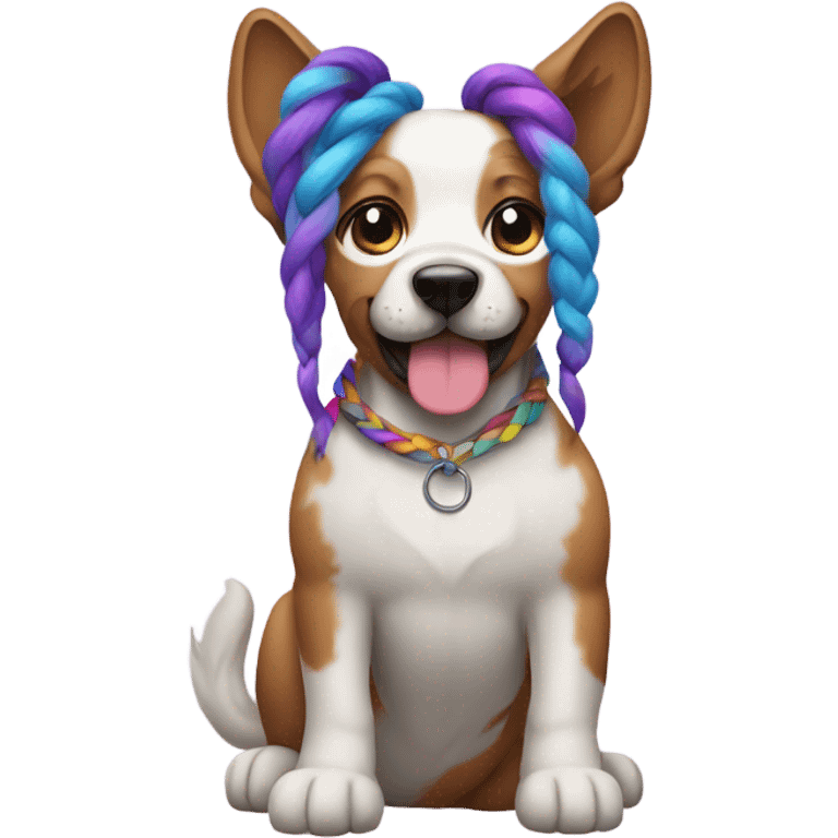 dog with braids emoji