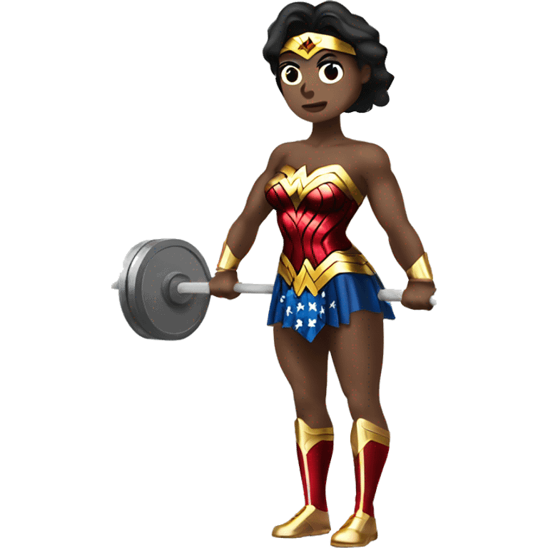 wonder woman doing deadlift emoji