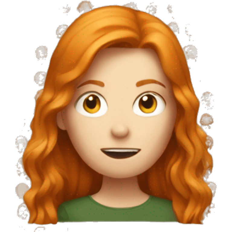 Long haired ginger woman having adhd emoji