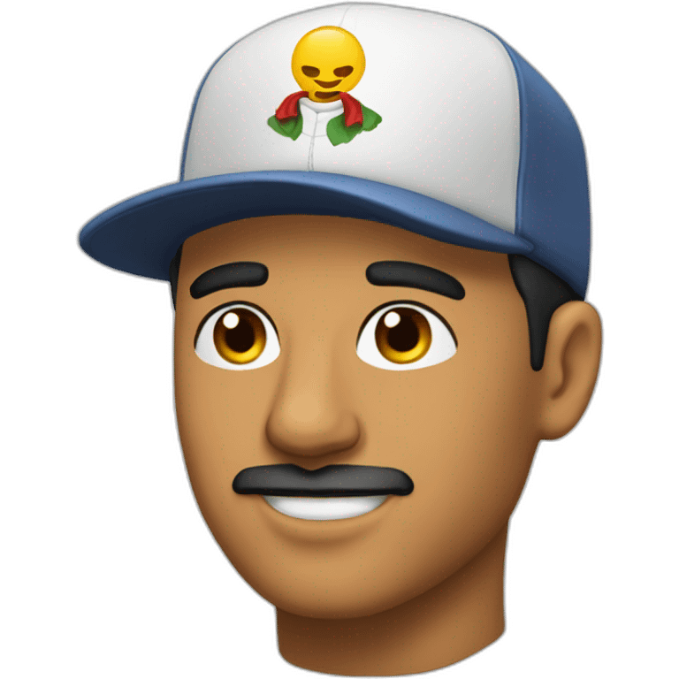 latin man with genloyal logo hat emoji