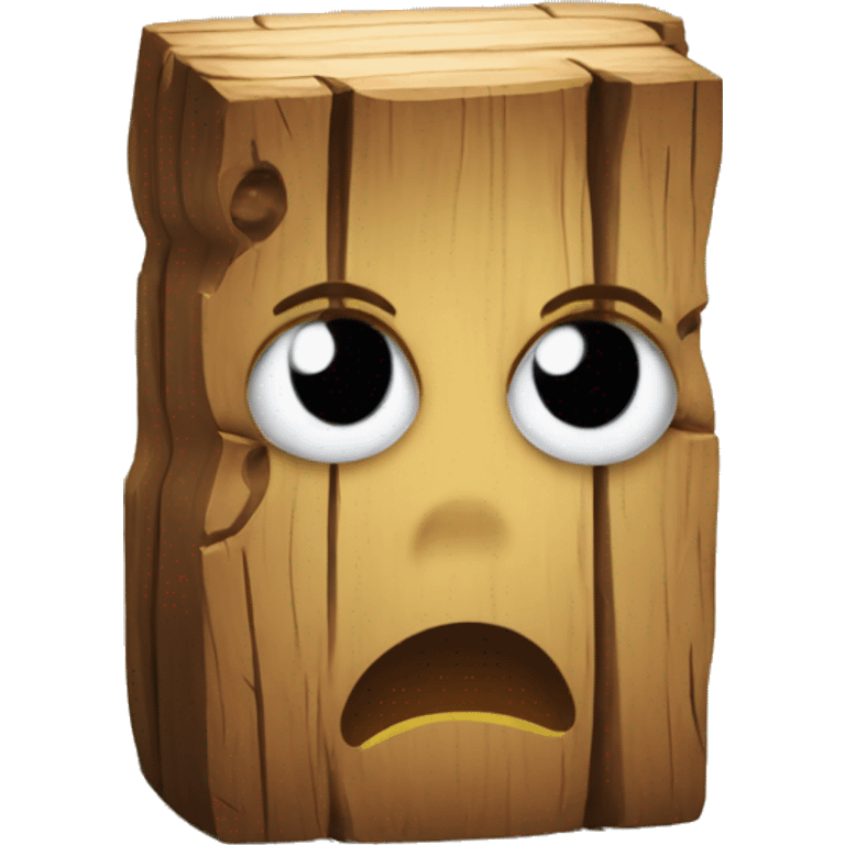 Back wood pack whit a sad face emoji