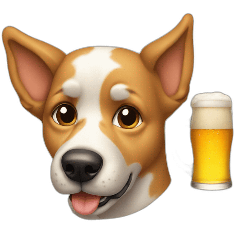 dog drinking beer emoji