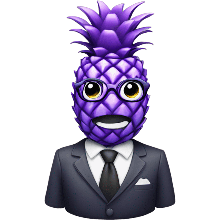 Purple pineapple wearing formal wear emoji