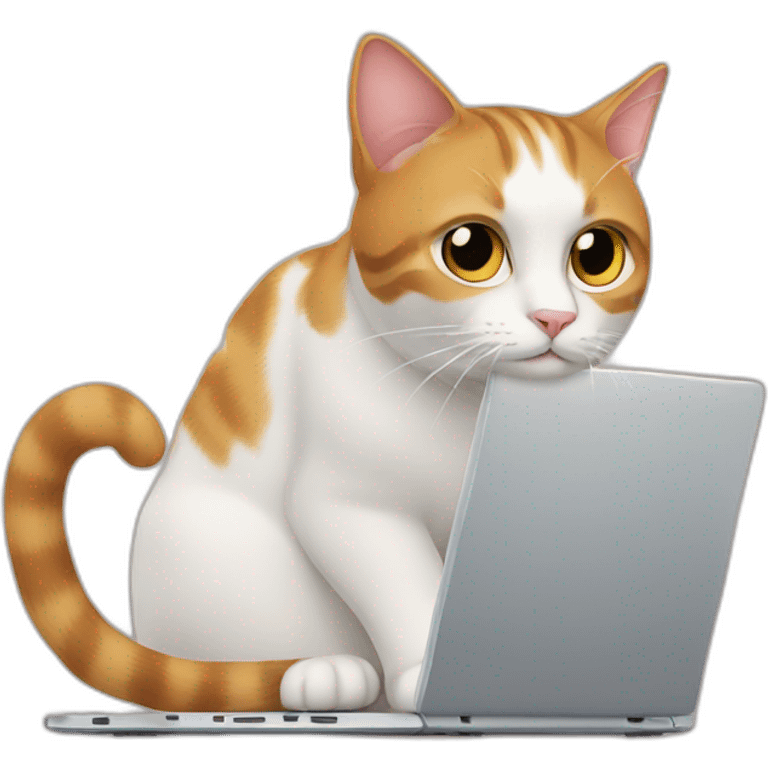 Cat behind a laptop emoji