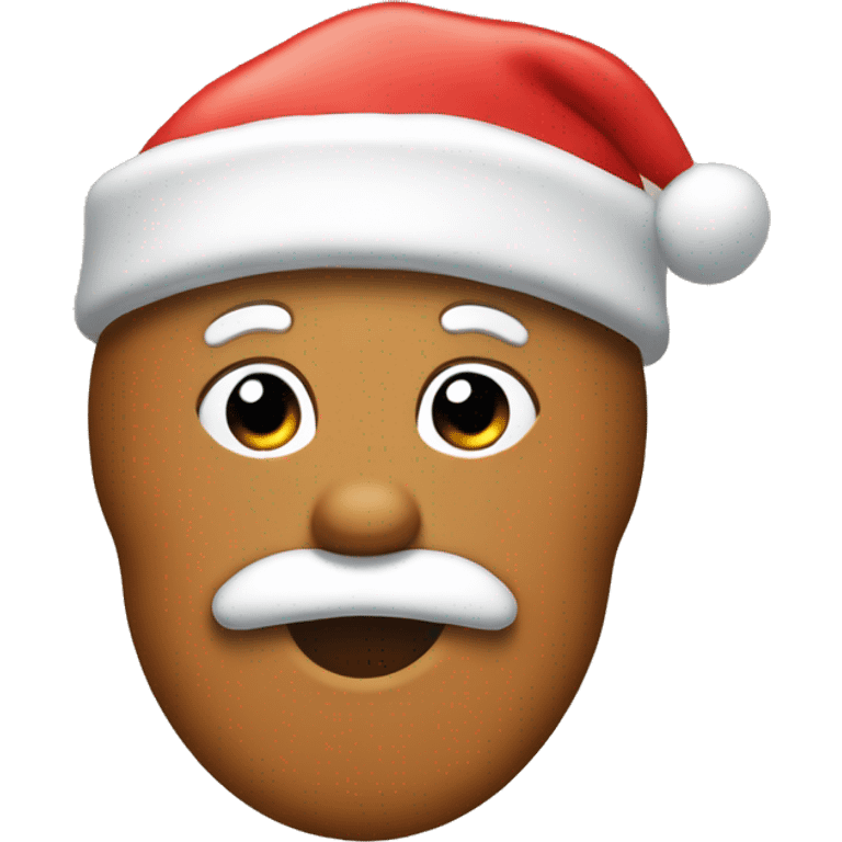 Gingerbread cookie with a light brown Santa Claus hat emoji