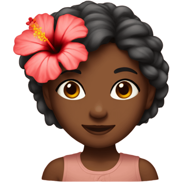 girl with hibiscus flo emoji