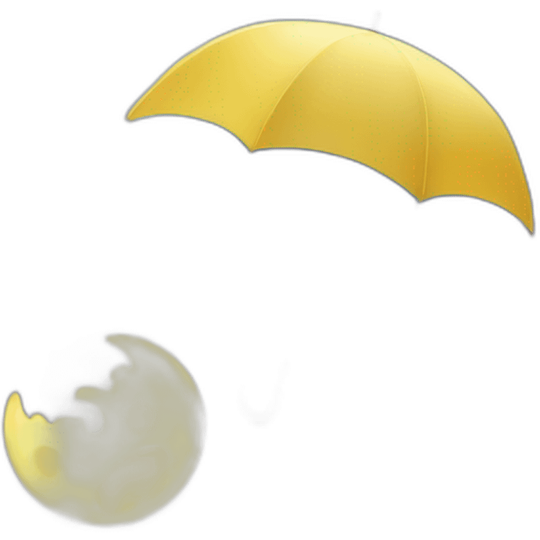 moon covered with umbrella and weather is raining emoji