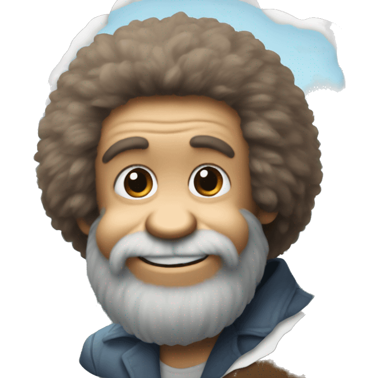 A monkey that looks like Bob ross emoji