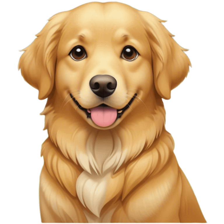 Golden retriever in park emoji