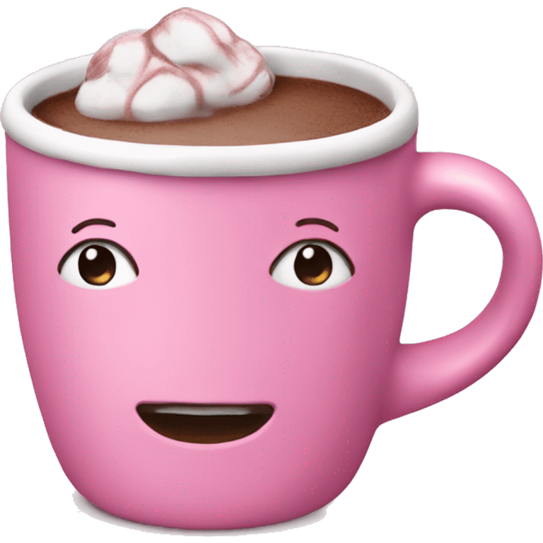 Pink mug hot chocolate  emoji