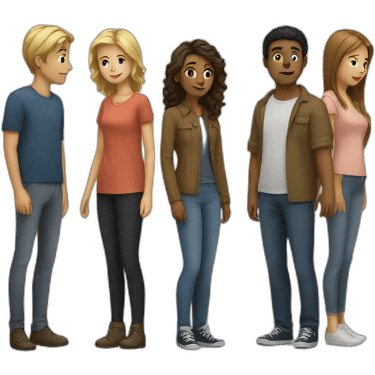 Friends standing in circle emoji