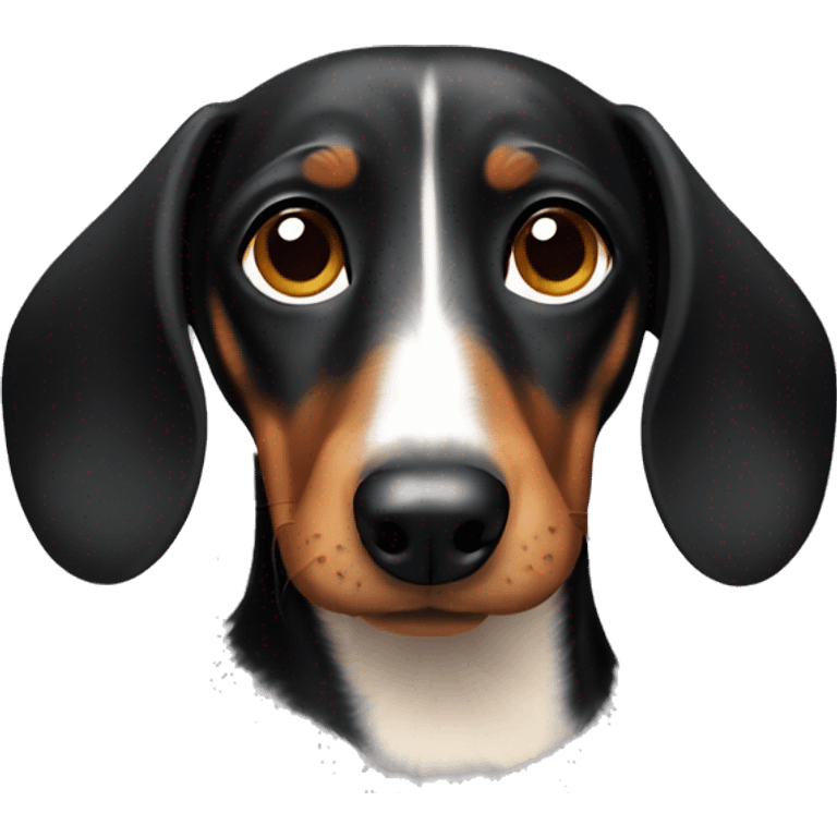 Black tan sad dachshund emoji