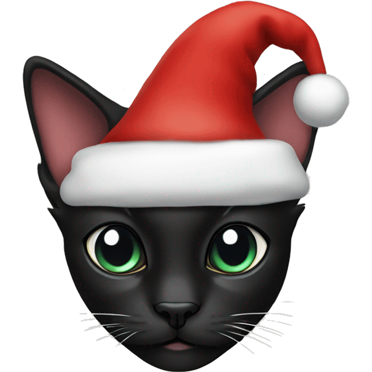 black cat with santa hat emoji