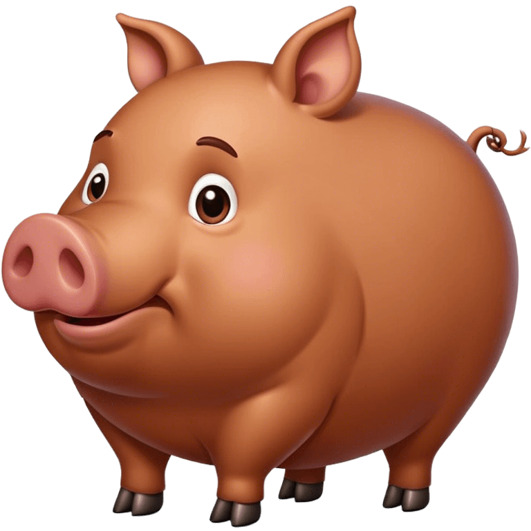 big fat brown pig emoji