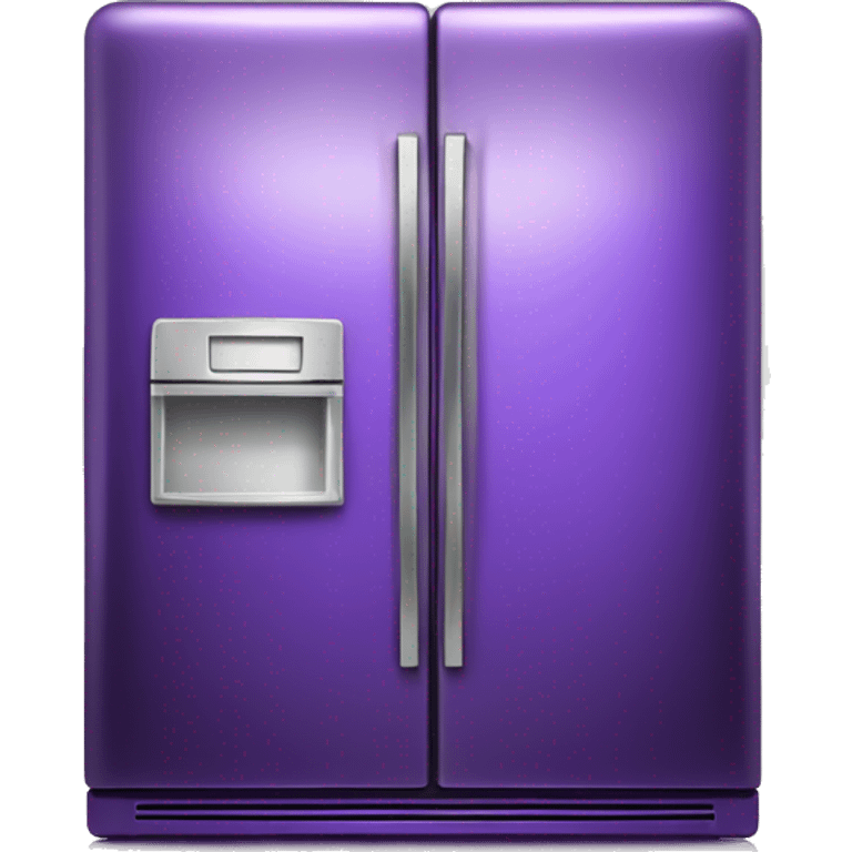 Realistic Metallic royal purple fridge isolated.  emoji