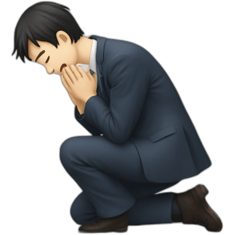 Man bowing thank you Japanese emoji