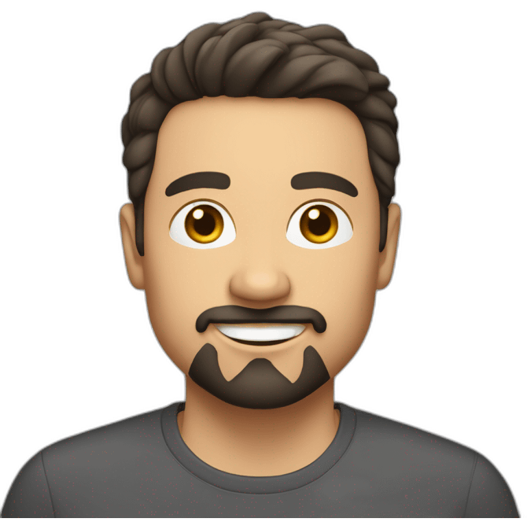 software engineer guy, 40 years old, still looks young with dark short hair, light goatee emoji