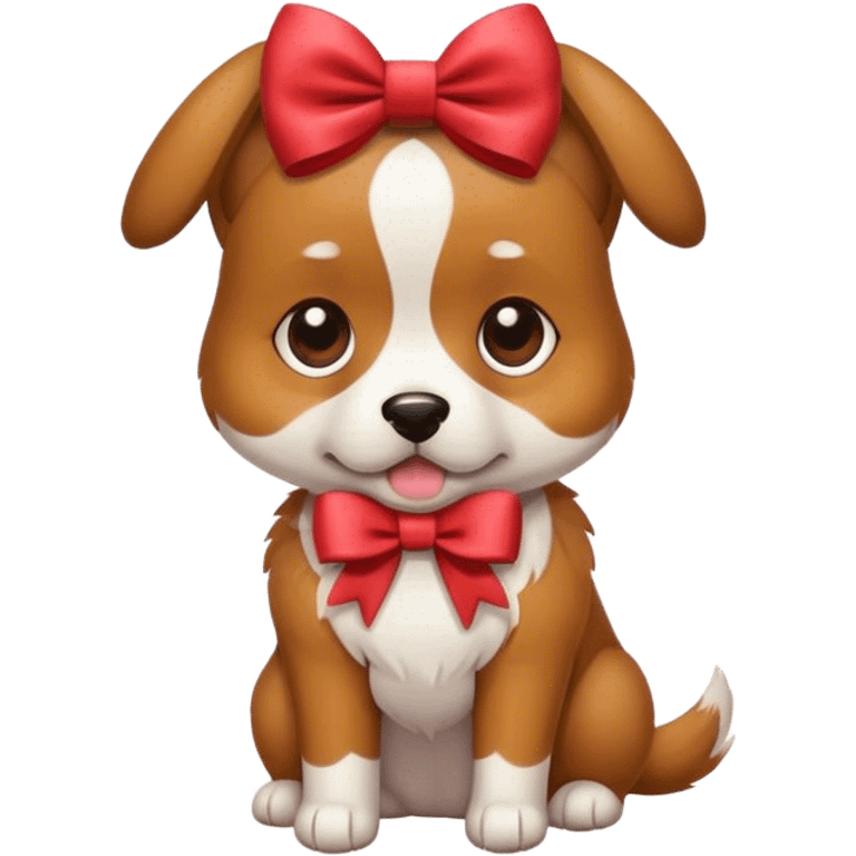 Dog with a bow emoji