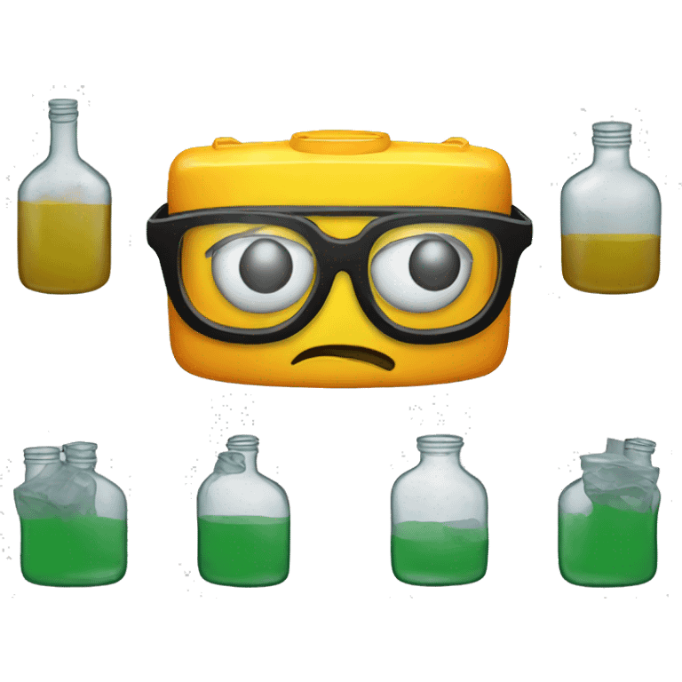 hazardous waste with glasses emoji