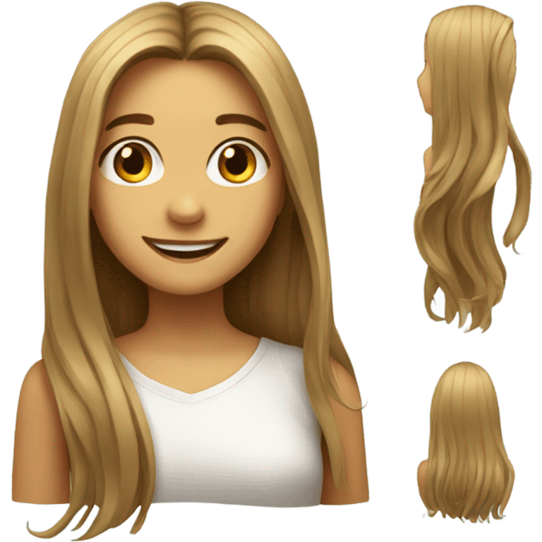 smiling girl with long hair emoji