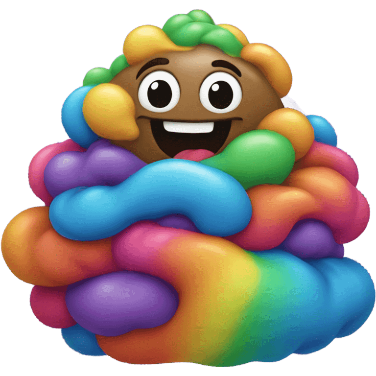 Rainbow poop emoji