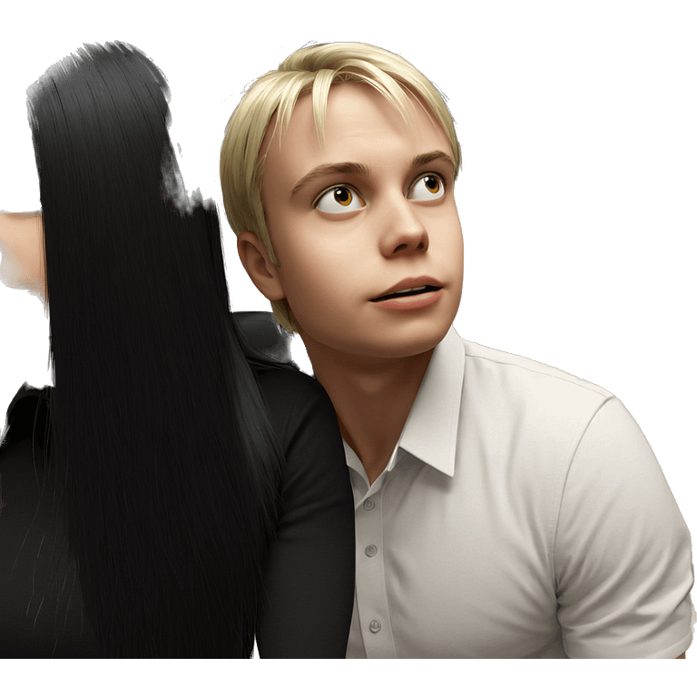 blonde and black hair portrait emoji