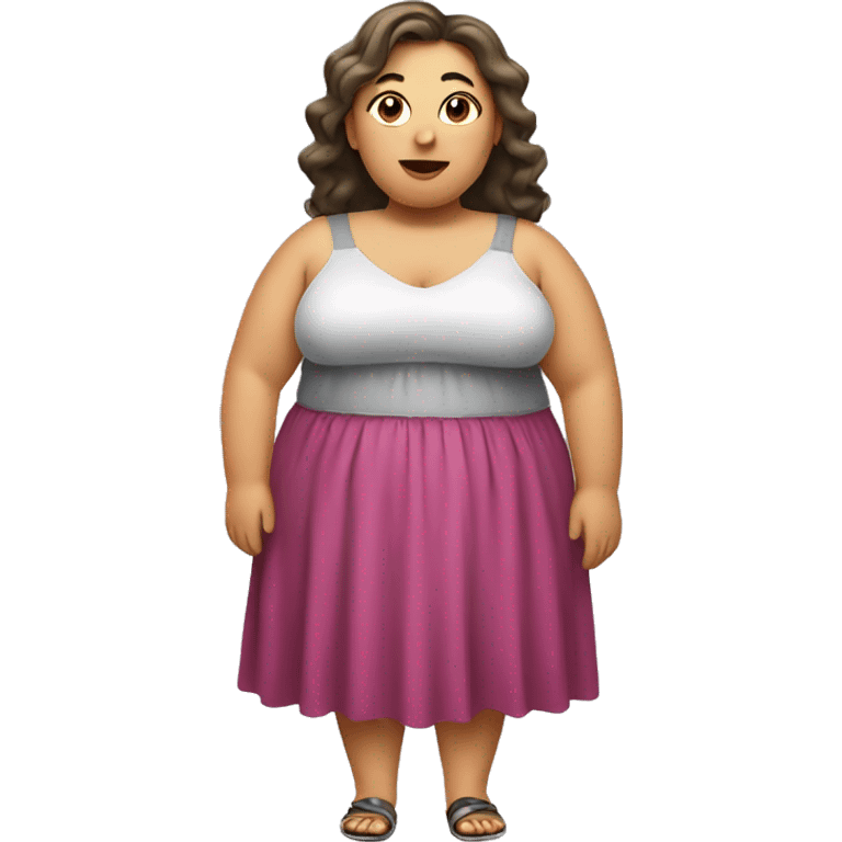 fat girl in small dress emoji