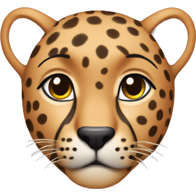 Cheetah with pink hair emoji