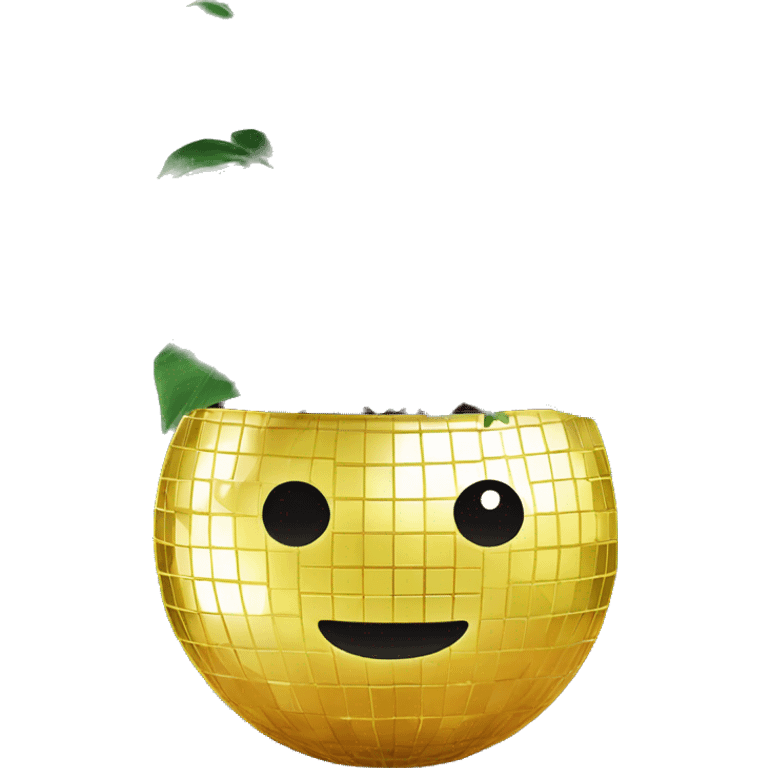 Disco ball plant pot emoji