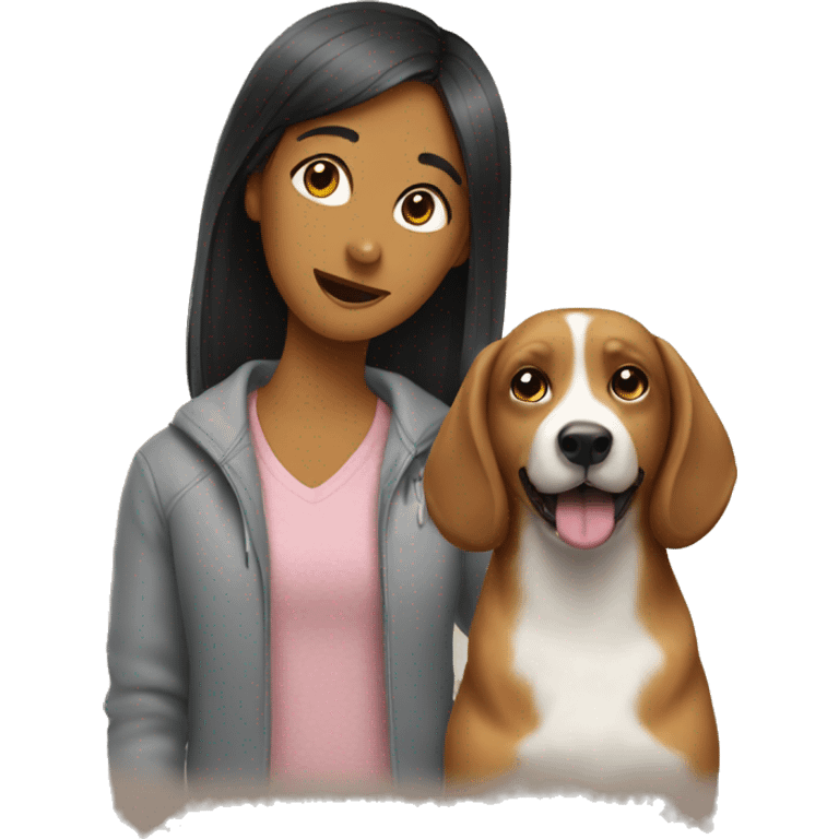 Dog with girl emoji