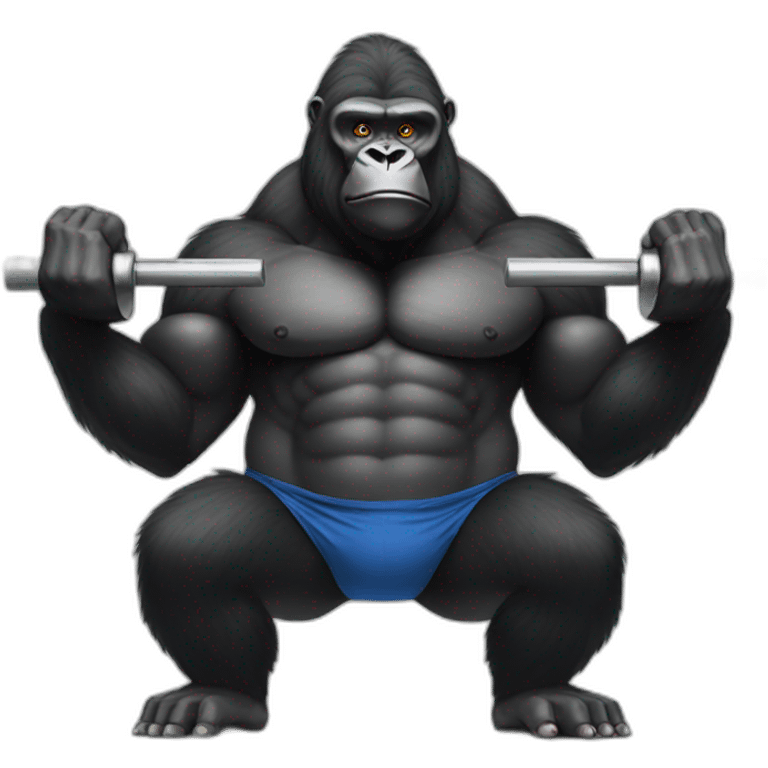 Gorilla lifting weights emoji