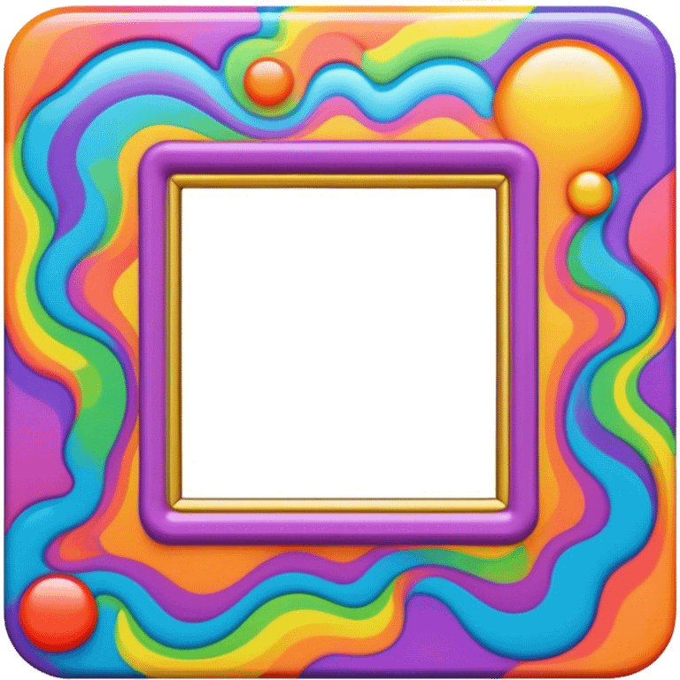 Psychedelic colored photo frame emoji