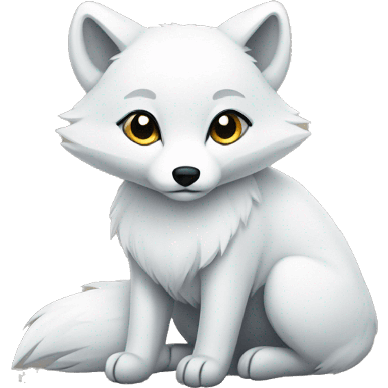 Arctic fox sitting full body emoji