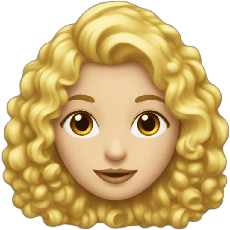 Une jeune fille aux cheveux bouclés blond vénitien emoji