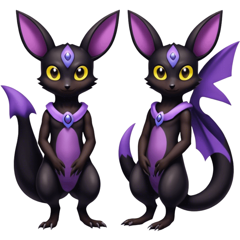 Shiny Dark Noibat-Umbreon-fusion-hybrid full body emoji