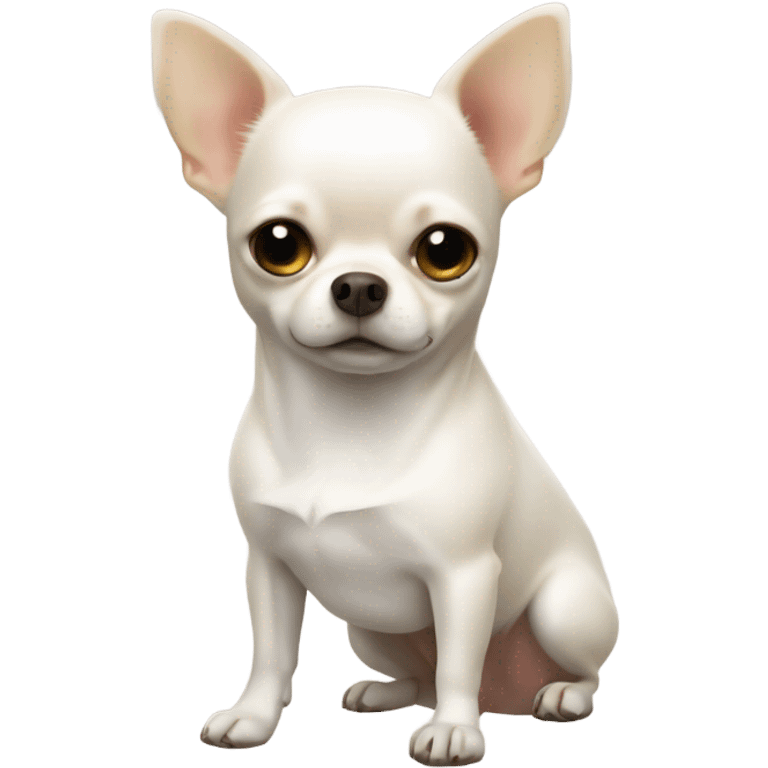 White chihuahua with fat body emoji