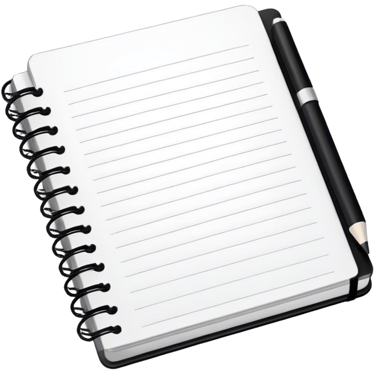 Open Notebook in black and white colors emoji