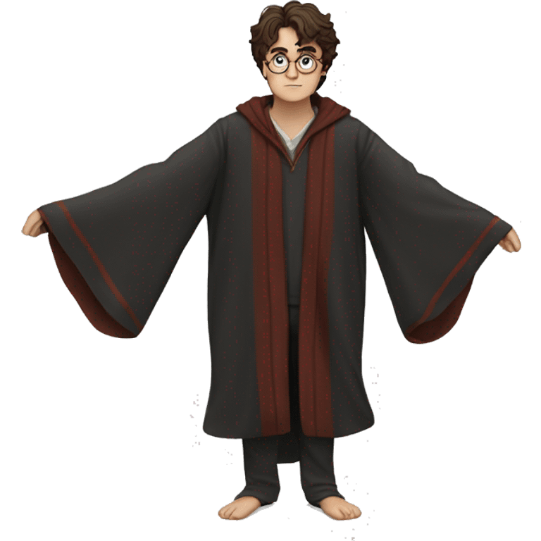 full body Harry Potter in robe laying down tired  emoji