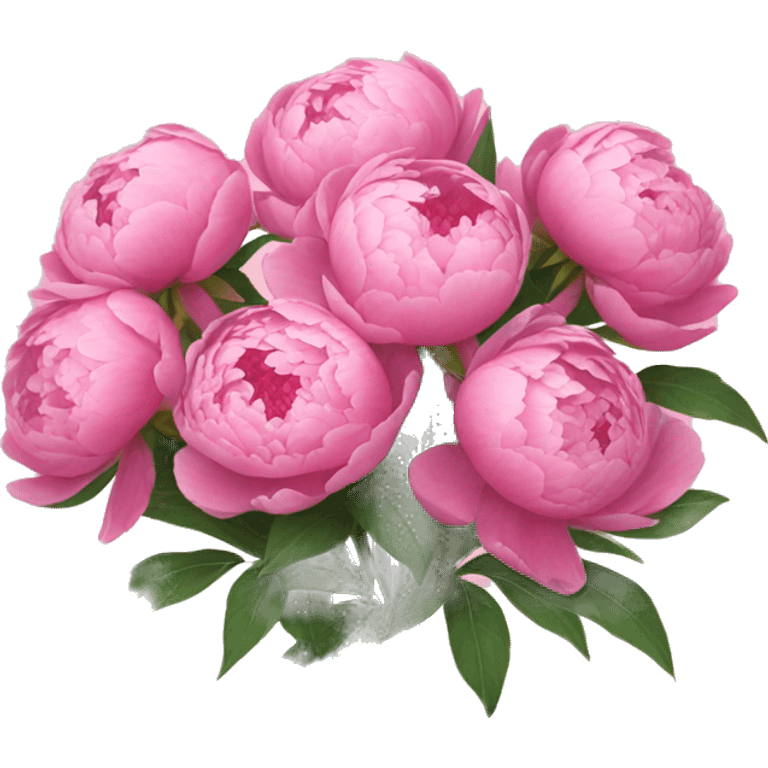 Bouquet of pink peonies emoji