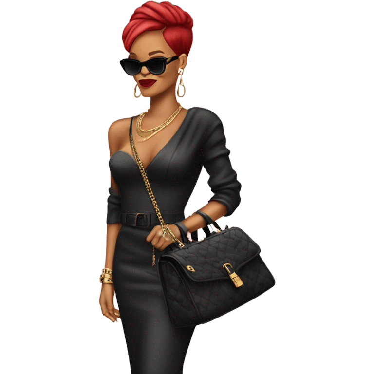 Rihanna with bag emoji