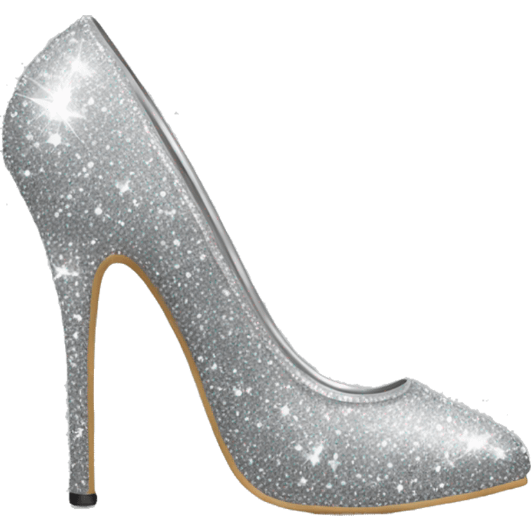 Silver sparkly high heels  emoji