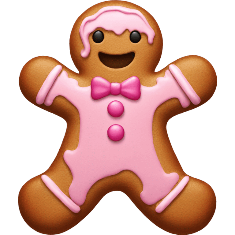 Pink gingerbread man emoji