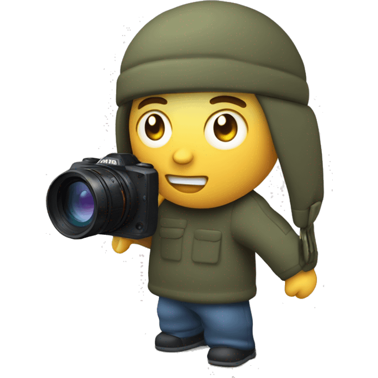  a 3D mimetic digital camera is facing the lens at a 0-degree angle emoji