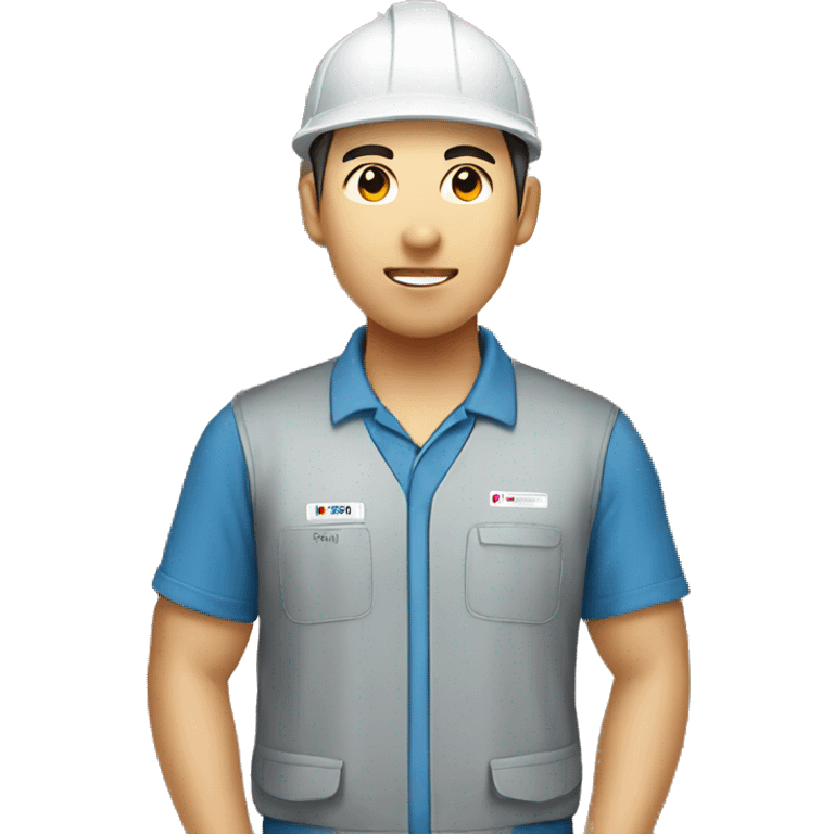 Korean Worker who wearing wing in Warehouse emoji