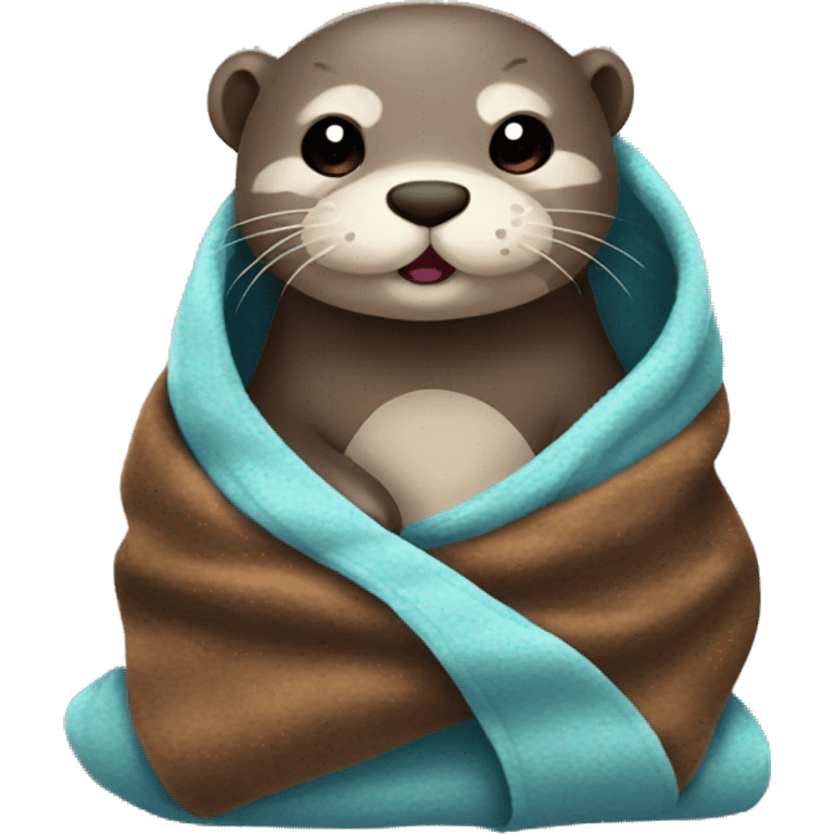 otter cozy in blanket emoji